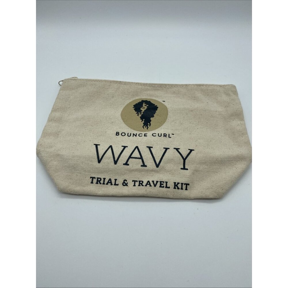 Wavy Bounce Curl Cream Canvas Zip Bag Pouch Organization Travel Kit - Picture 2 of 6